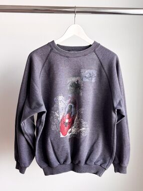 Vtg 90s Northern Elements Snowmobile Action Graphic Sweatshirt 23x25 Gorpcore